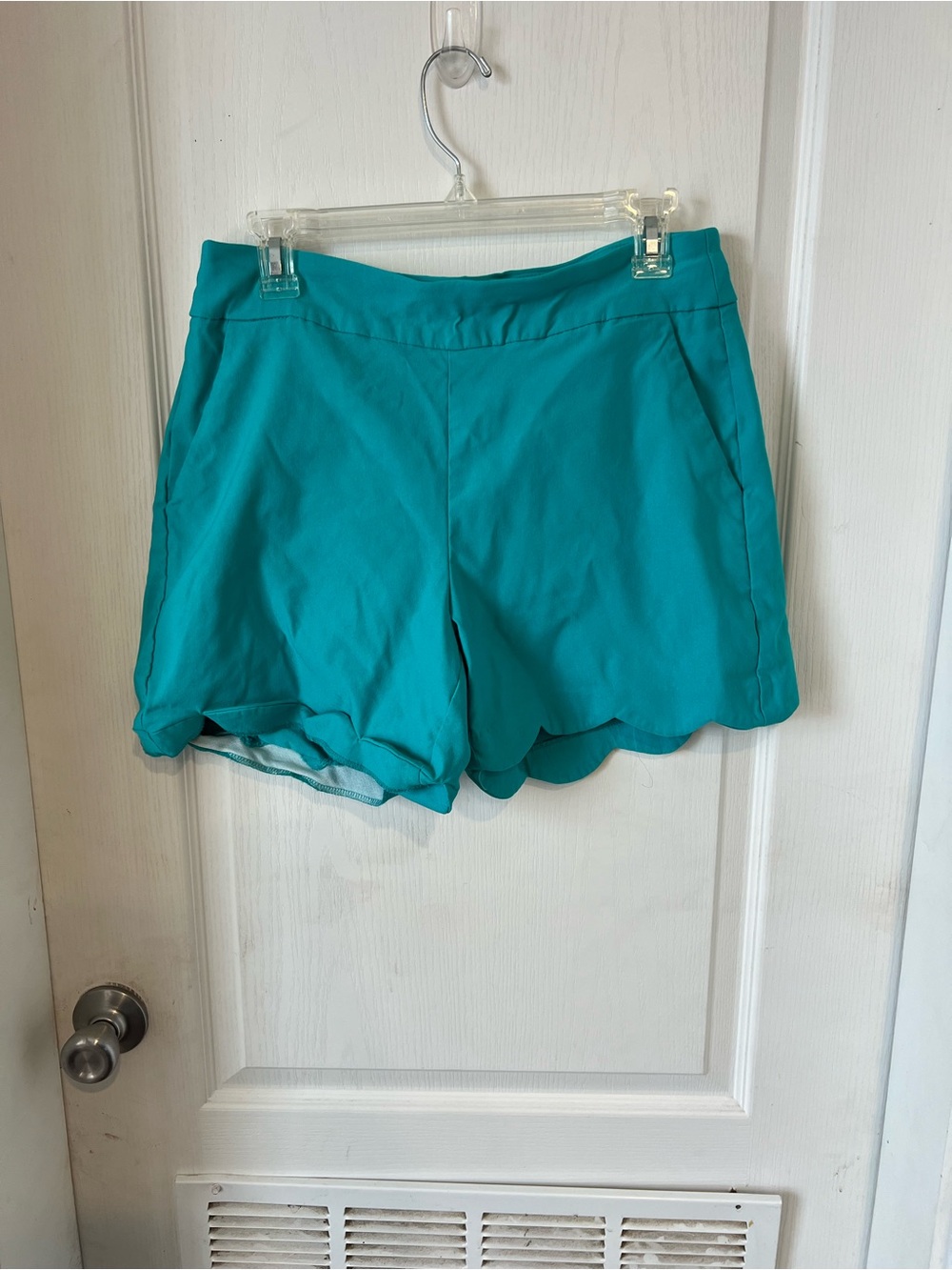 crown & ivy Teal Scallop Hem Shorts